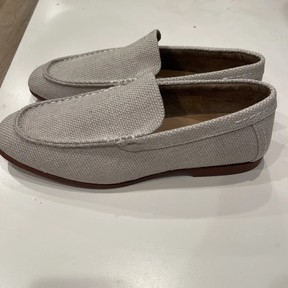 Robert Wayne Men's 10D Beige Canvas Loafers Slip On Preppy‎ Resort Casual Shoes - Picture 6 of 7